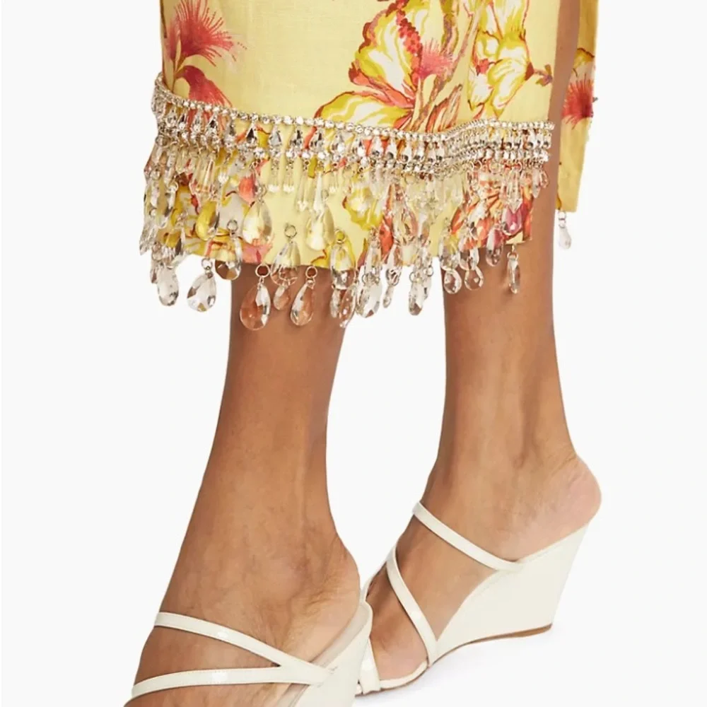 NWOT Matching Zimmermann Diamanté Rhinestone Yellow Blouse and Hibiscus Skirt - Picture 5 of 8
